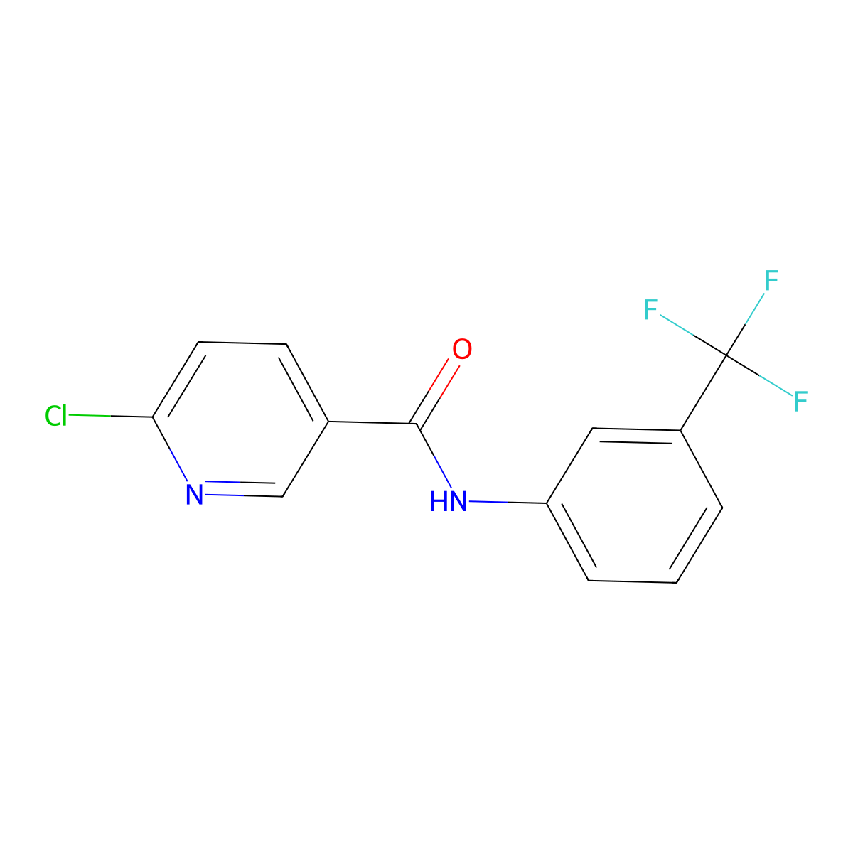 6-Chloro-N-(3-(trifluoromethyl)phenyl)nicotinamide molecular structure, CAS 384847-78-3