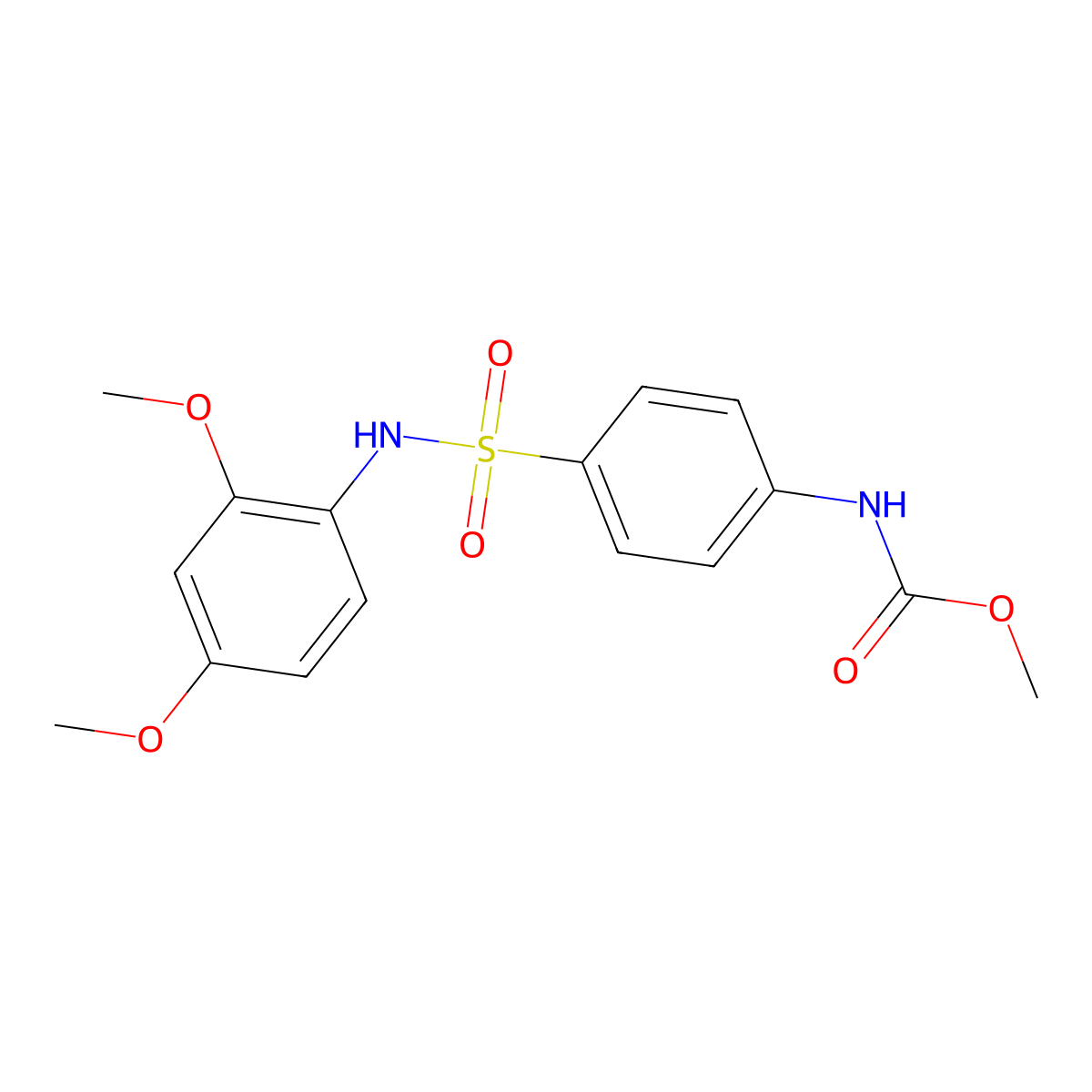 Carbamic acid, [4-[[(2,4-dimethoxyphenyl)amino]sulfonyl]phenyl]-, methyl ester molecular structure, CAS 384847-79-4