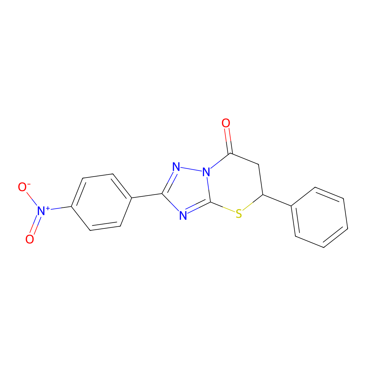 2-(4-Nitrophenyl)-5-phenyl-5,6-dihydro-[1,2,4]triazolo[5,1-b][1,3]thiazin-7-one molecular structure, CAS 384849-41-6