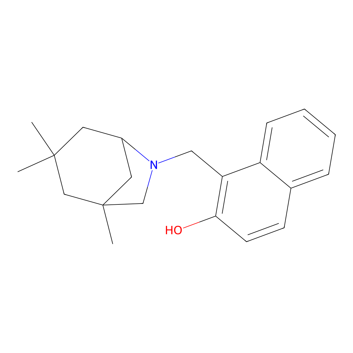 1-[(1,3,3-Trimethyl-6-azabicyclo[3.2.1]oct-6-yl)methyl]-2-naphthol molecular structure, CAS 384849-48-3