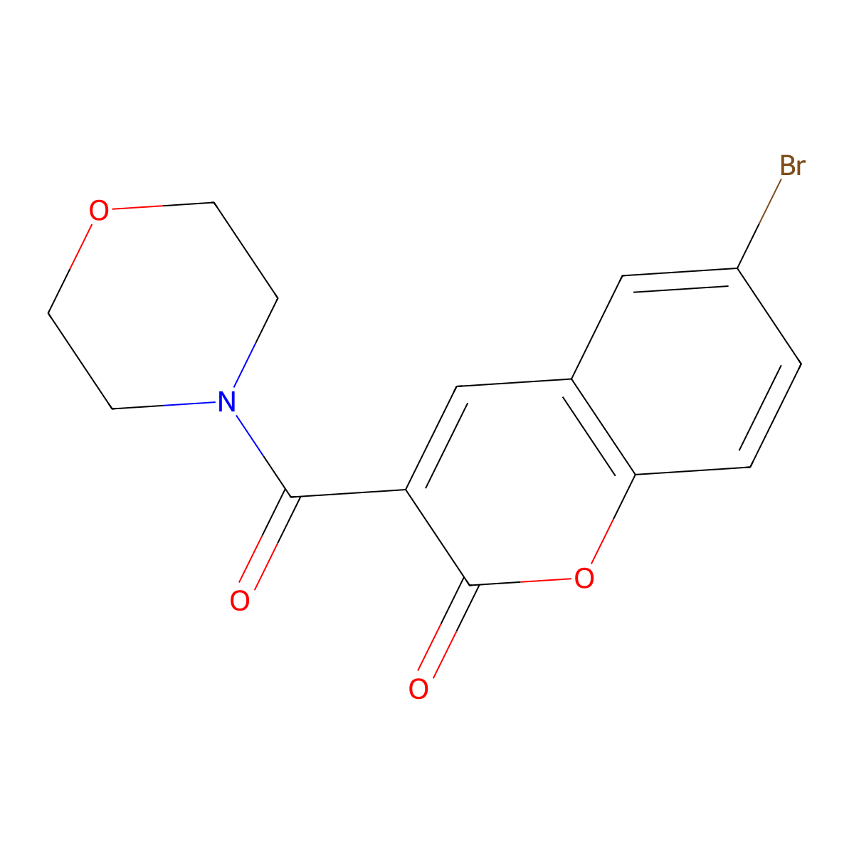 6-bromo-3-(morpholin-4-ylcarbonyl)-2H-chromen-2-one molecular structure, CAS 38485-76-6
