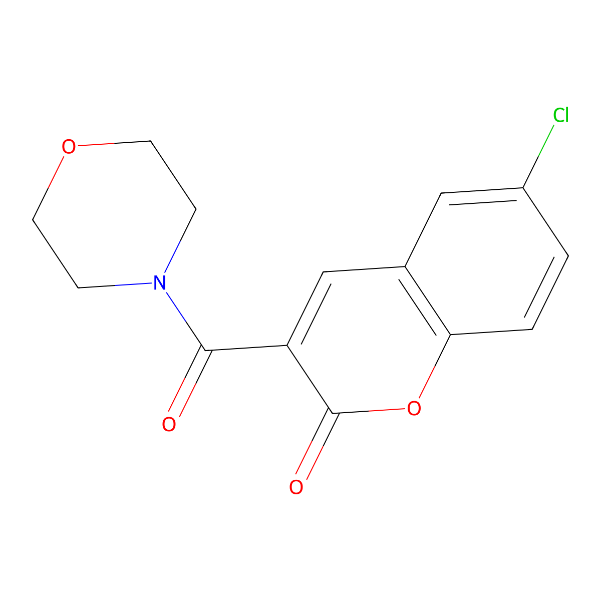 6-Chloro-3-(morpholine-4-carbonyl)chromen-2-one molecular structure, CAS 38485-77-7