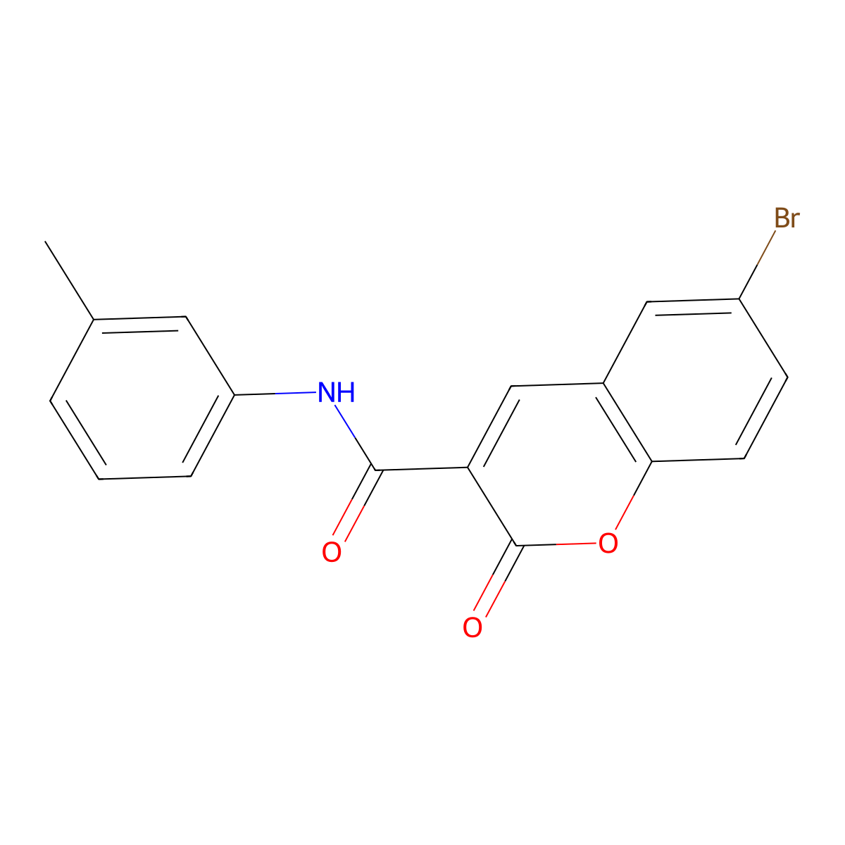 6-bromo-2-oxo-N-(m-tolyl)-2H-chromene-3-carboxamide molecular structure, CAS 38485-90-4