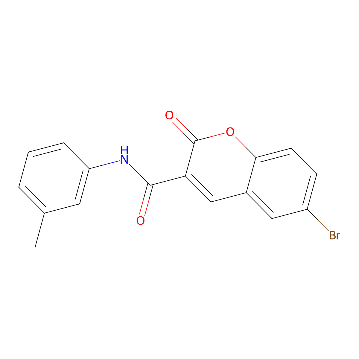 6-bromo-2-oxo-N-(m-tolyl)-2H-chromene-3-carboxamide molecular structure, CAS 38485-90-4