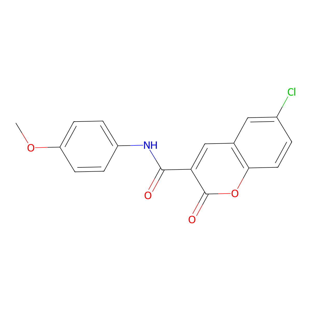 6-chloro-N-(4-methoxyphenyl)-2-oxochromene-3-carboxamide molecular structure, CAS 38485-94-8