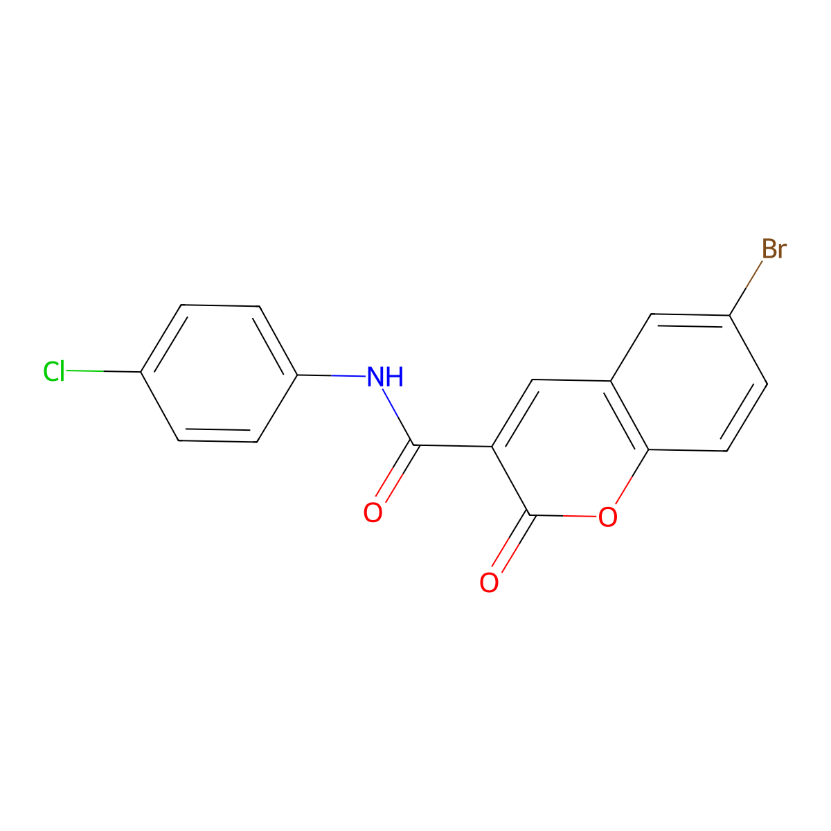 6-bromo-N-(4-chlorophenyl)-2-oxo-2H-chromene-3-carboxamide molecular structure, CAS 38485-99-3