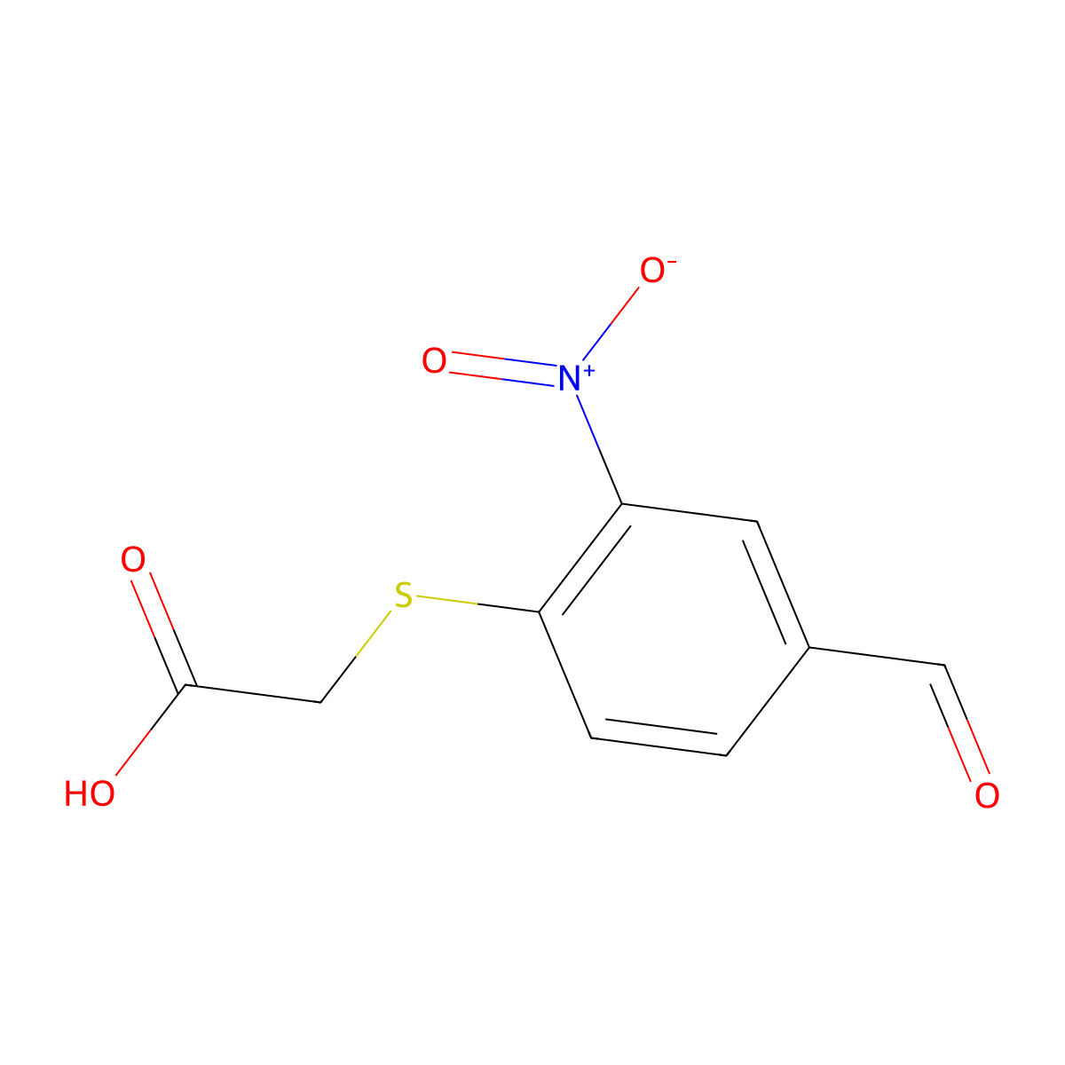 [(4-Formyl-2-nitrophenyl)sulfanyl]acetic acid molecular structure, CAS 384856-42-2