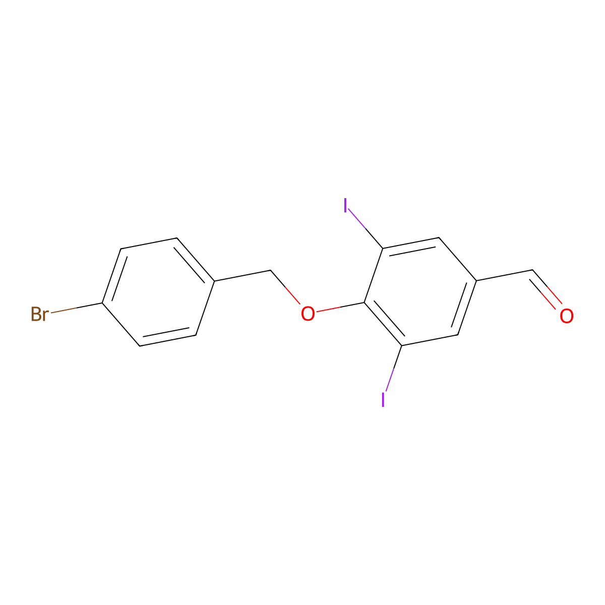 4-[(4-Bromobenzyl)oxy]-3,5-diiodobenzaldehyde molecular structure, CAS 384856-96-6