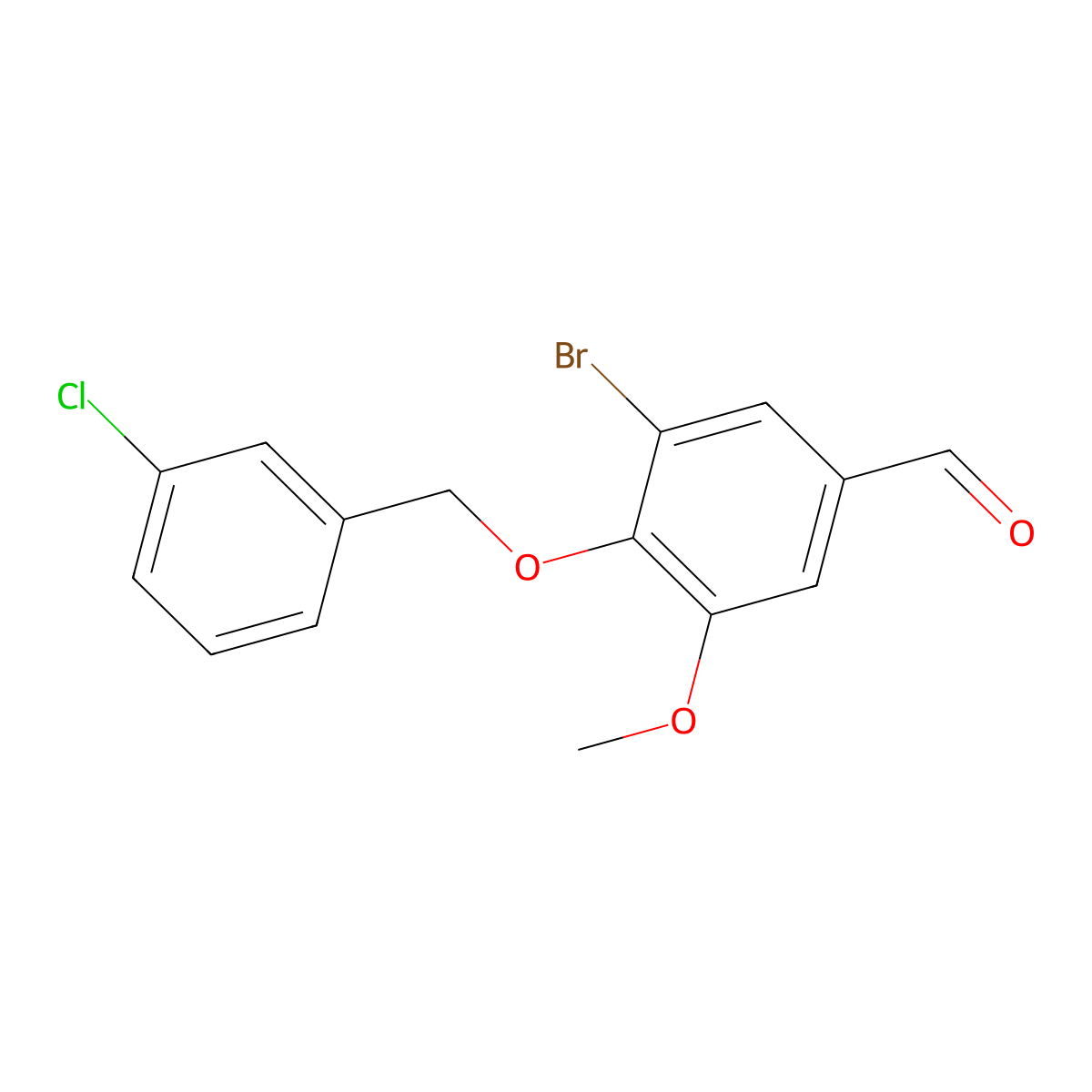 3-Bromo-4-[(3-chlorobenzyl)oxy]-5-methoxybenzaldehyde molecular structure, CAS 384857-06-1