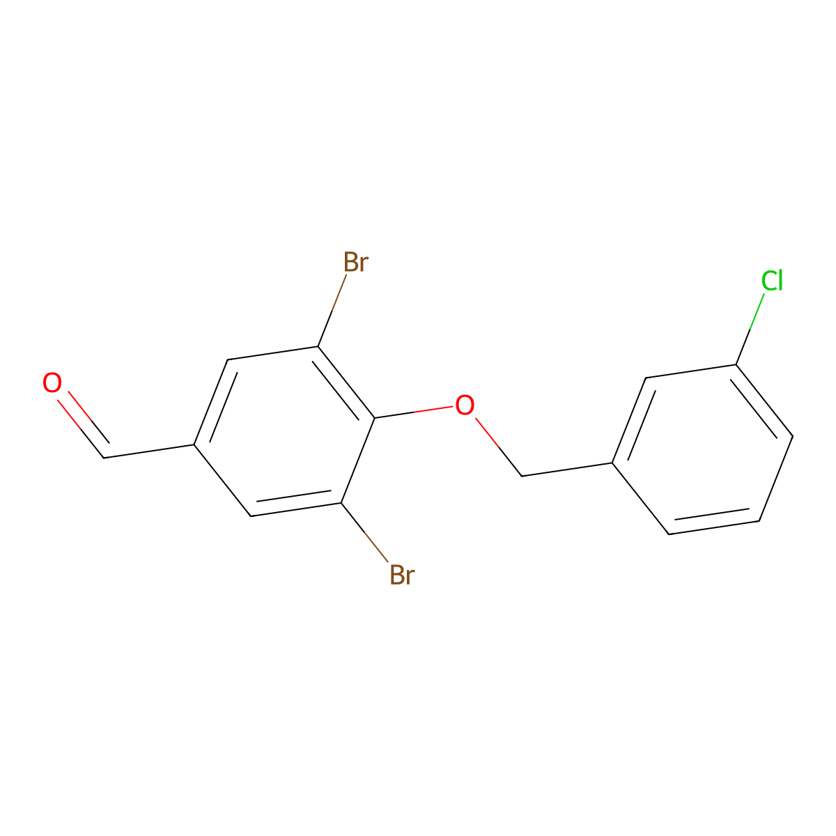 3,5-Dibromo-4-[(3-chlorophenyl)methoxy]benzaldehyde molecular structure, CAS 384857-08-3