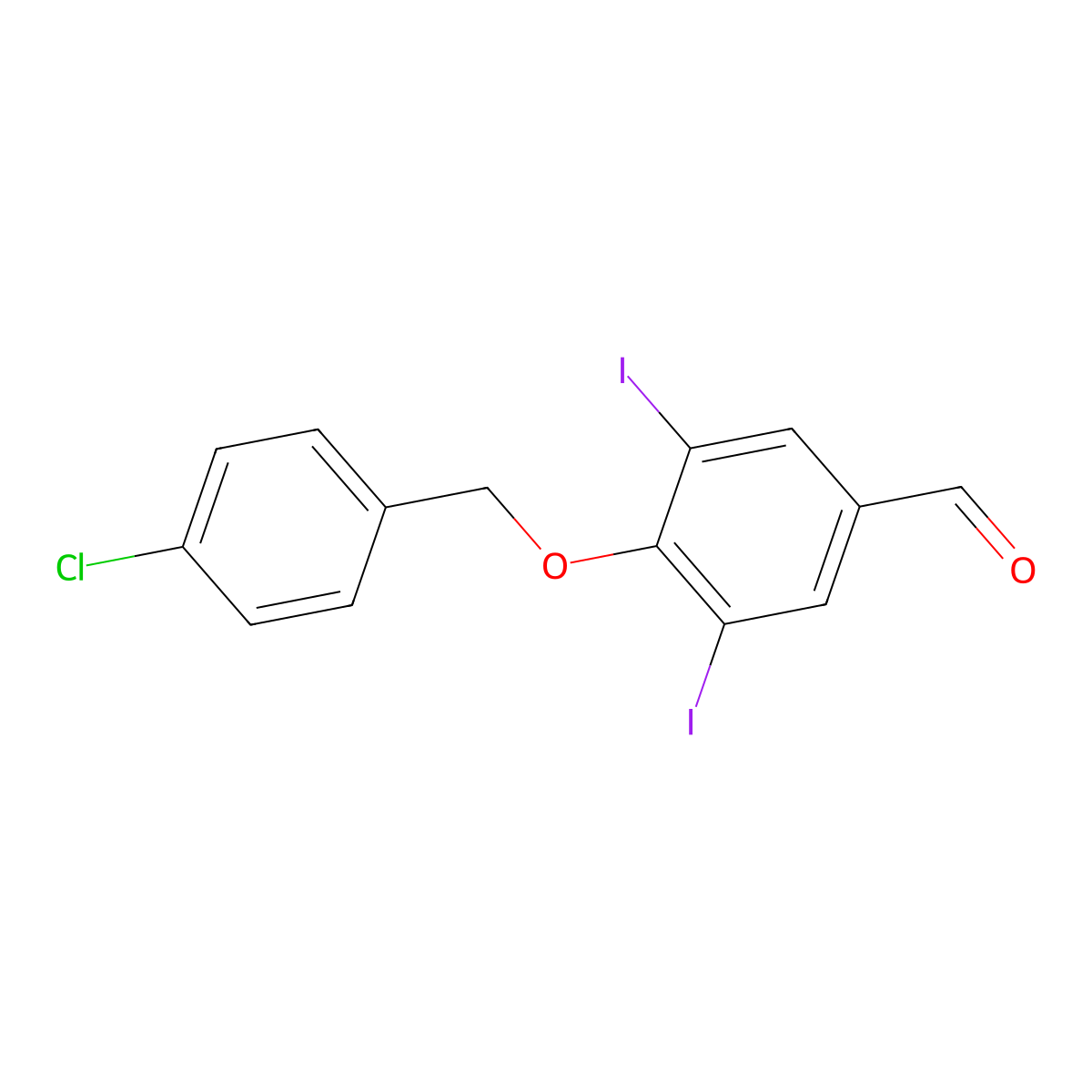 4-[(4-Chlorophenyl)methoxy]-3,5-diiodobenzaldehyde molecular structure, CAS 384857-14-1