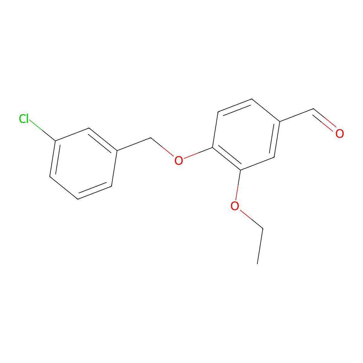 4-((3-Chlorophenyl)methoxy)-3-ethoxybenzaldehyde molecular structure, CAS 384857-22-1