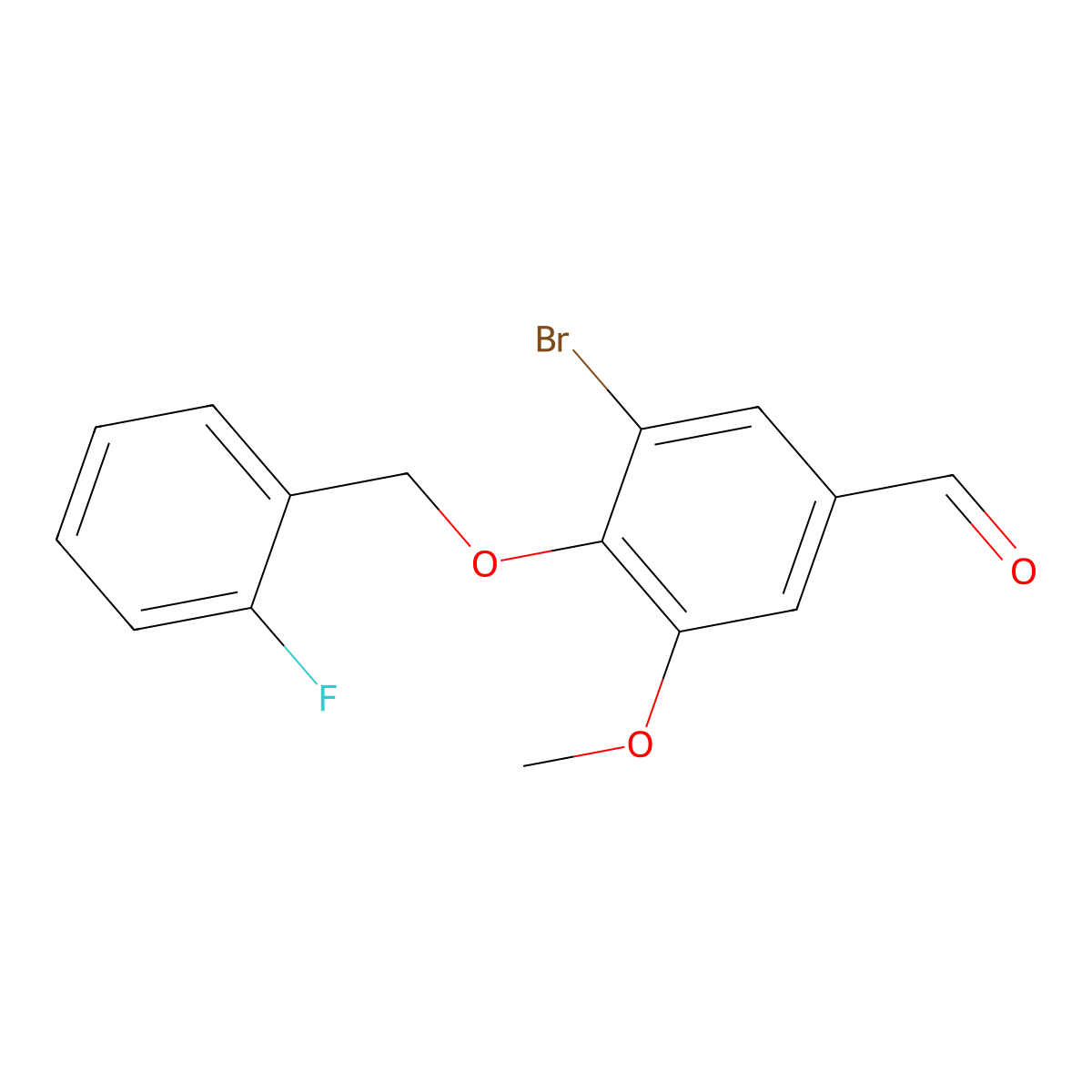 3-Bromo-4-[(2-fluorobenzyl)oxy]-5-methoxybenzaldehyde molecular structure, CAS 384857-26-5