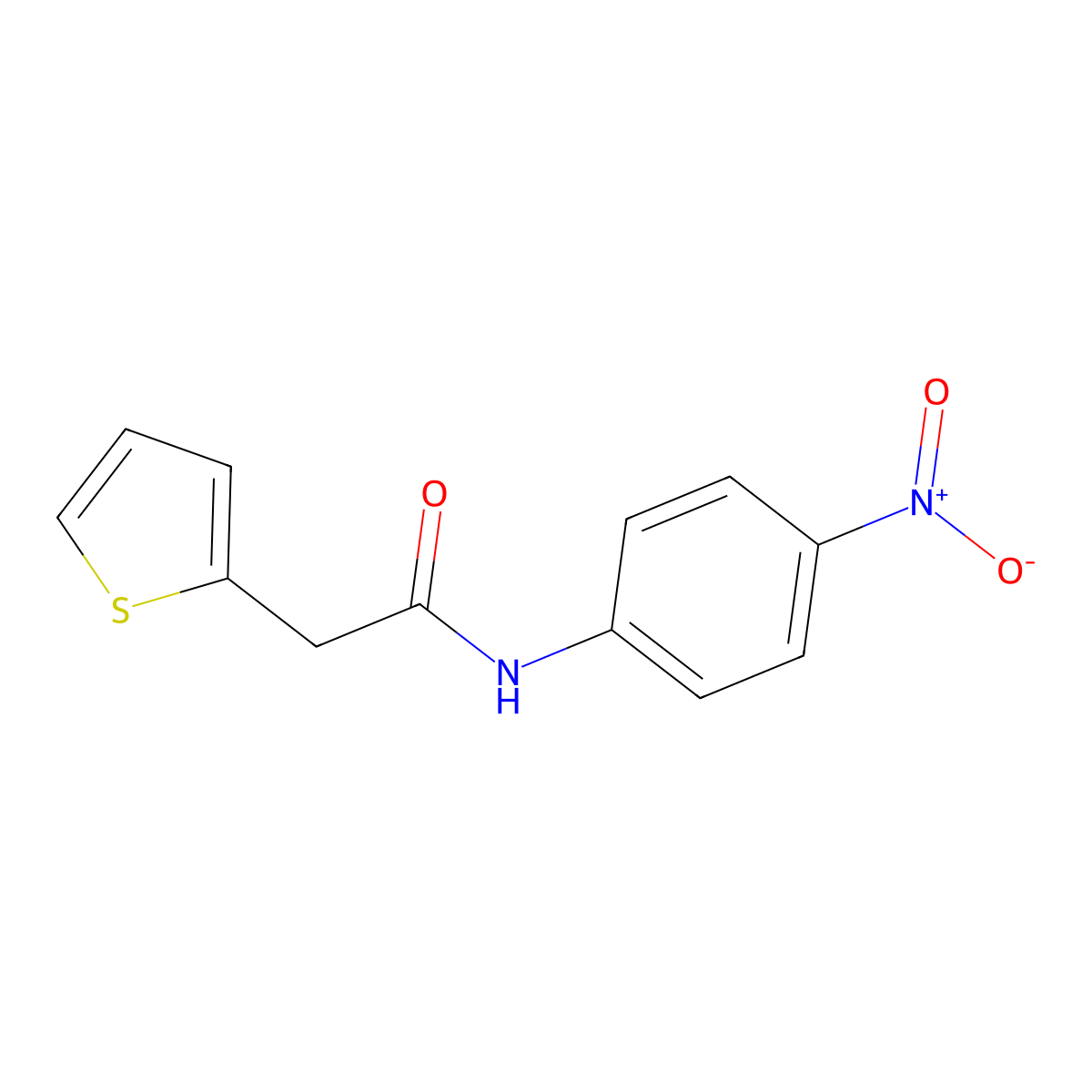 N-(4-nitrophenyl)-2-(thiophen-2-yl)acetamide molecular structure, CAS 384857-54-9