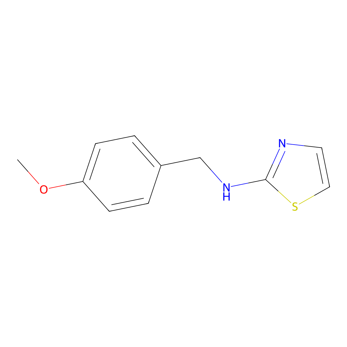 N-[(4-methoxyphenyl)methyl]-1,3-thiazol-2-amine molecular structure, CAS 384858-14-4
