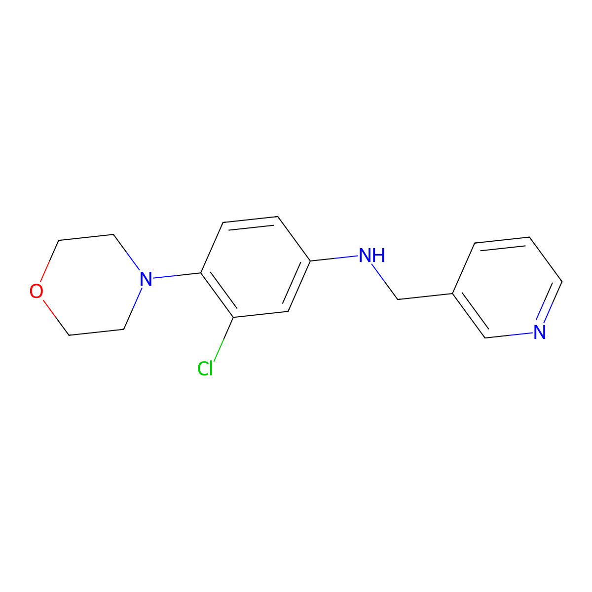 3-chloro-4-morpholin-4-yl-N-(pyridin-3-ylmethyl)aniline molecular structure, CAS 384858-18-8