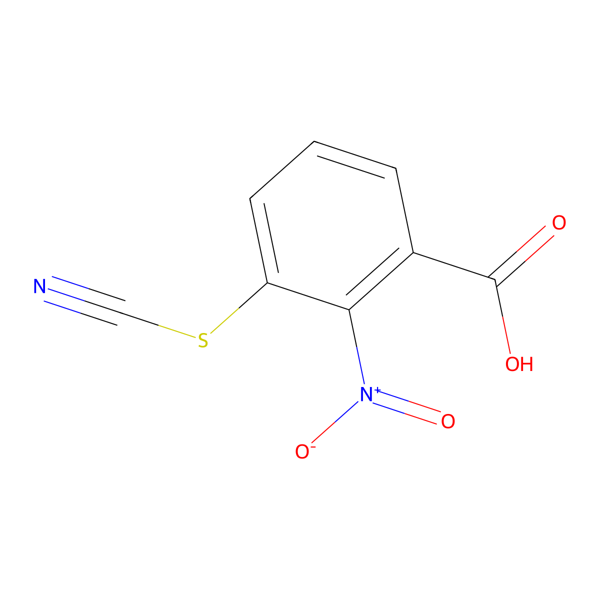 2-Nitro-3-thiocyanatobenzoic acid molecular structure, CAS 384859-00-1