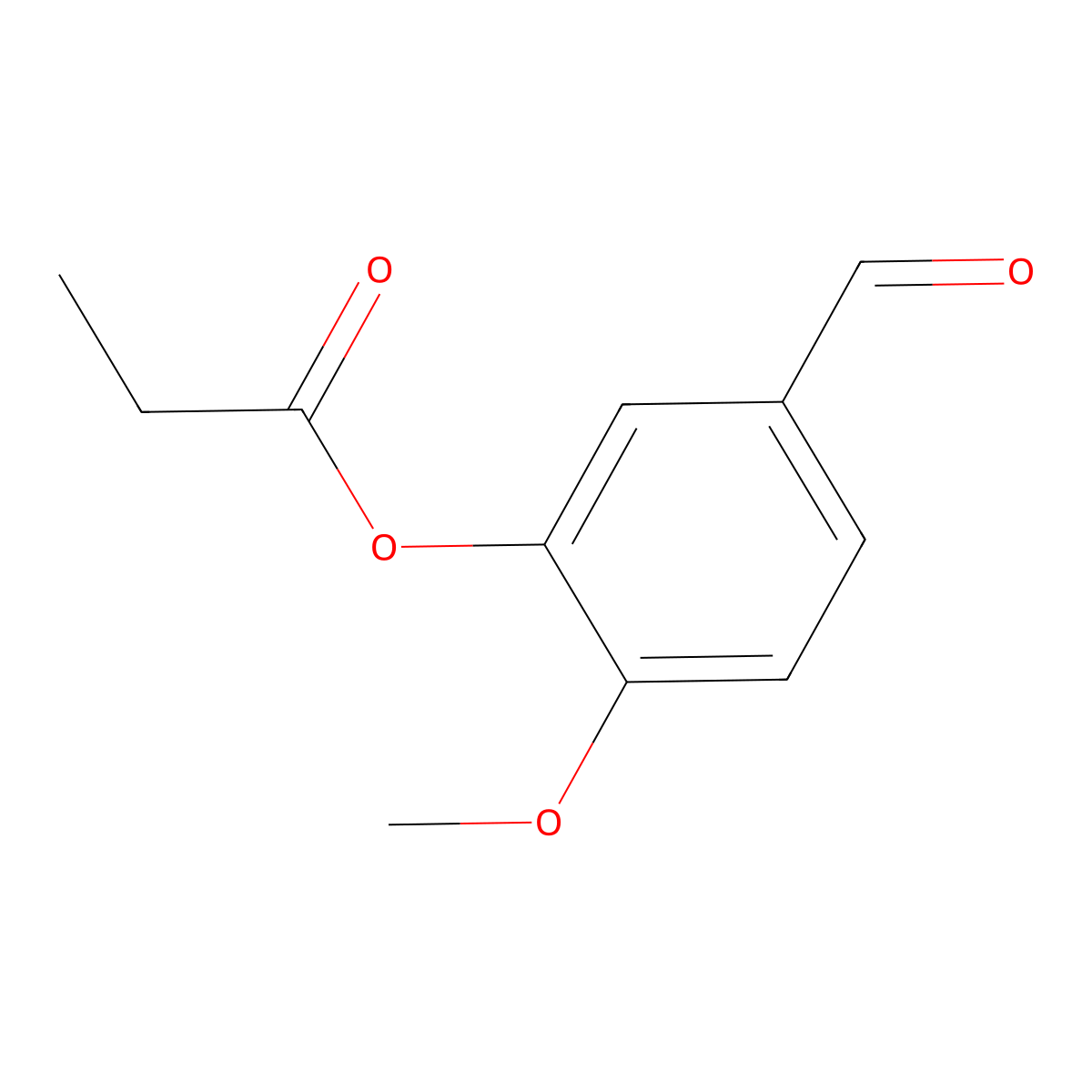 5-Formyl-2-methoxyphenyl propionate molecular structure, CAS 384859-26-1