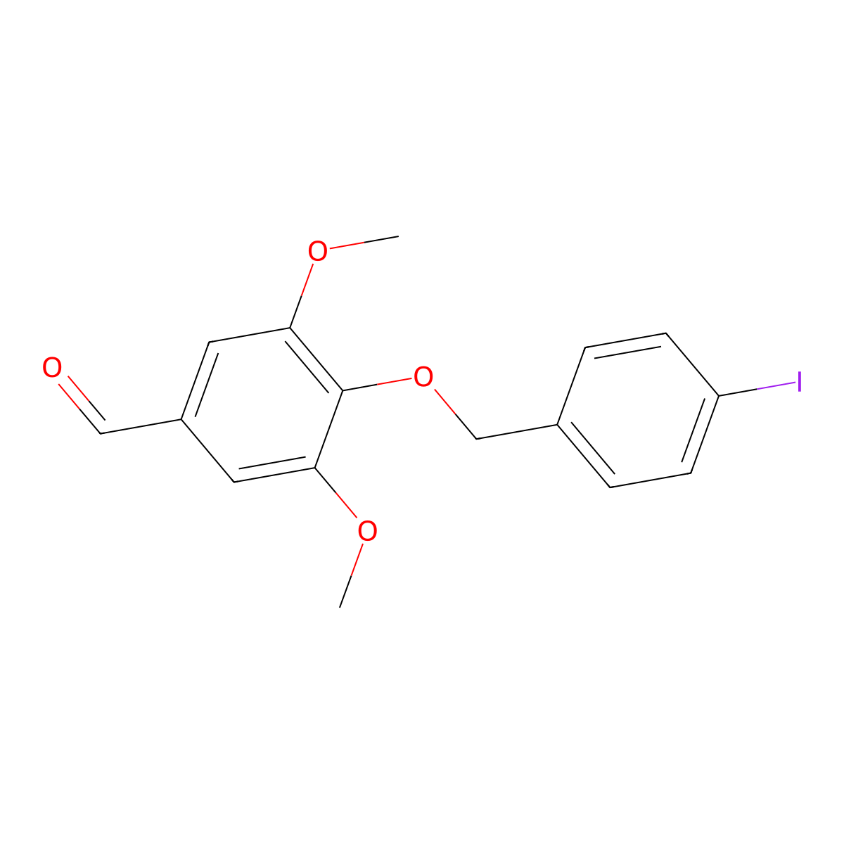 4-[(4-Iodobenzyl)oxy]-3,5-dimethoxybenzaldehyde molecular structure, CAS 384859-27-2