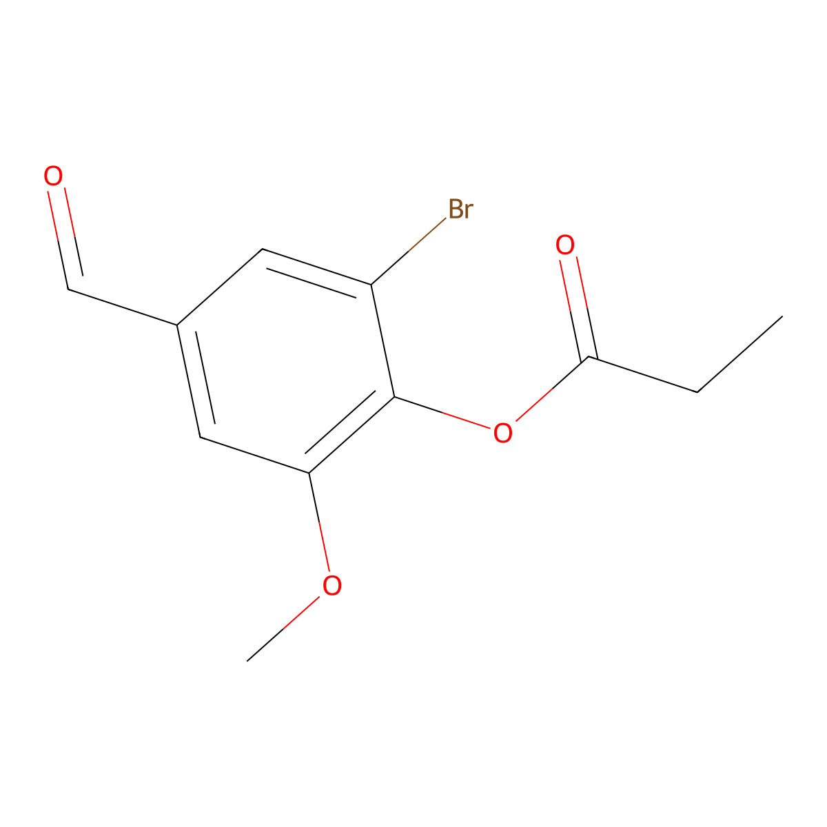 2-Bromo-4-formyl-6-methoxyphenyl propionate molecular structure, CAS 384859-28-3