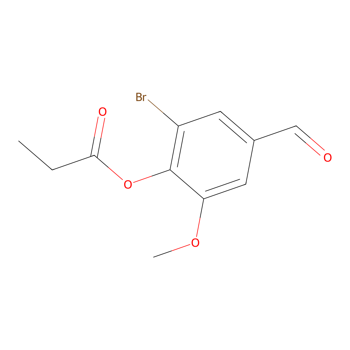 2-Bromo-4-formyl-6-methoxyphenyl propionate molecular structure, CAS 384859-28-3
