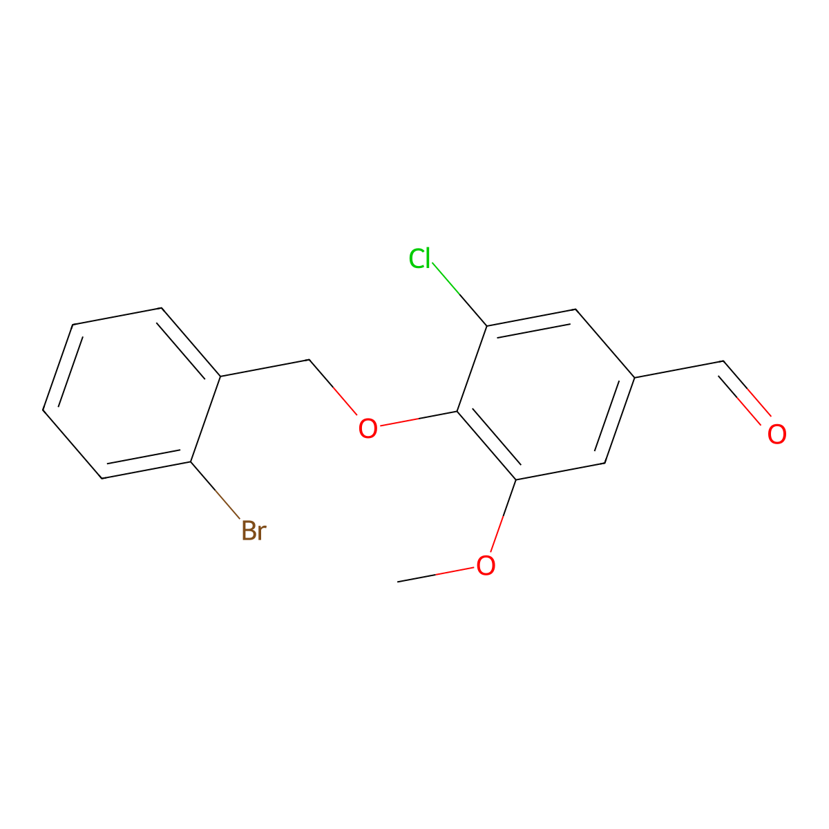4-[(2-Bromobenzyl)oxy]-3-chloro-5-methoxybenzaldehyde molecular structure, CAS 384859-35-2