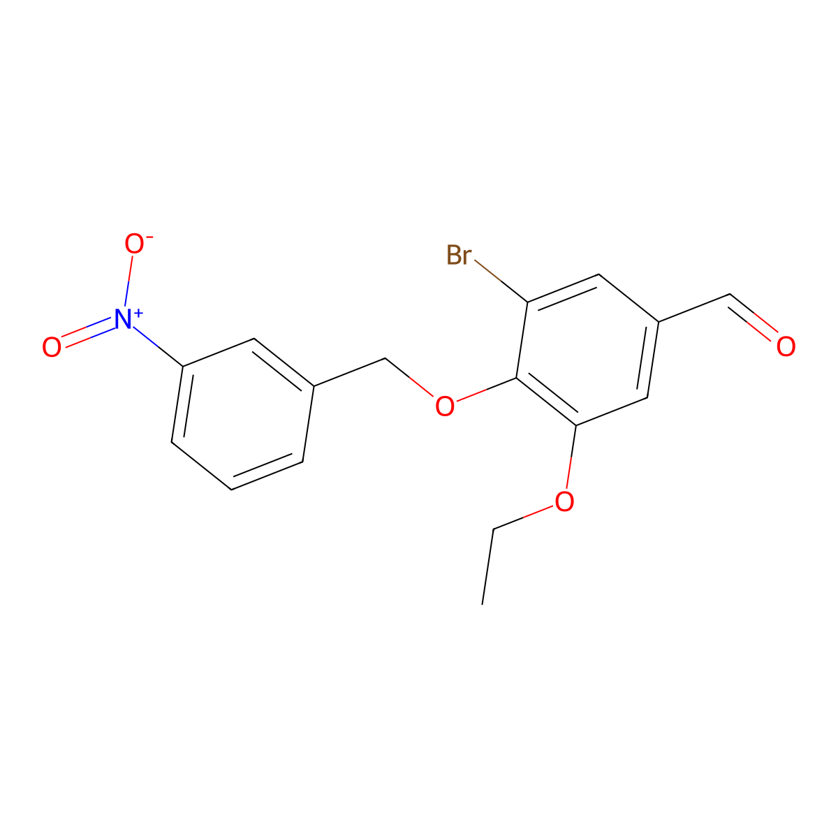 3-Bromo-5-ethoxy-4-[(3-nitrobenzyl)oxy]benzaldehyde molecular structure, CAS 384859-47-6