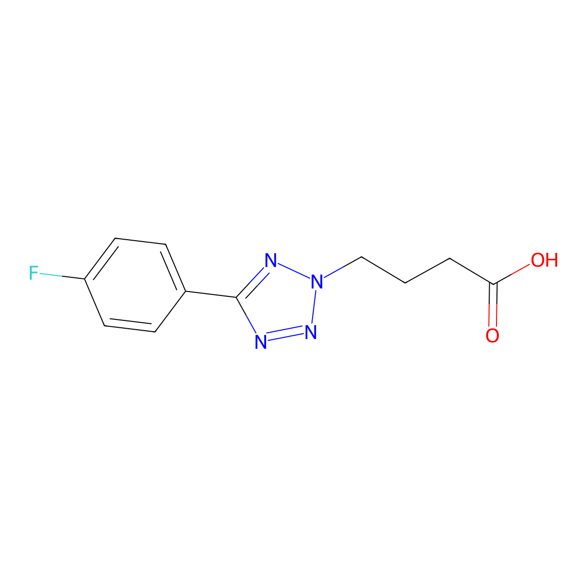 4-[5-(4-Fluorophenyl)-2h-tetrazol-2-yl]butanoic acid molecular structure, CAS 384859-48-7