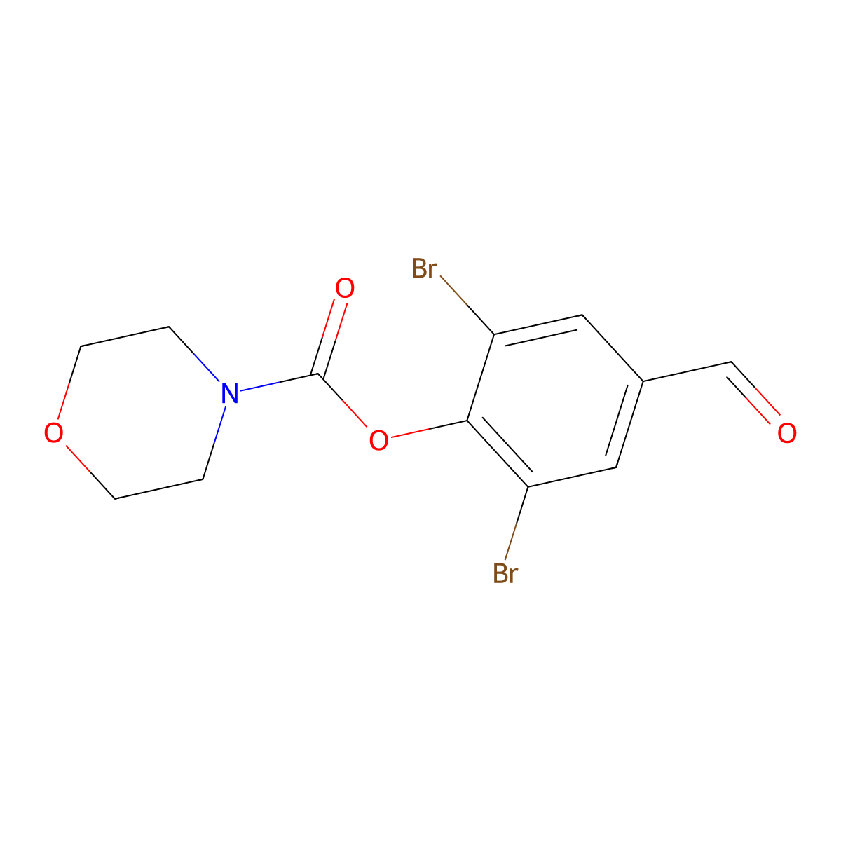 2,6-Dibromo-4-formylphenyl morpholine-4-carboxylate molecular structure, CAS 384859-95-4