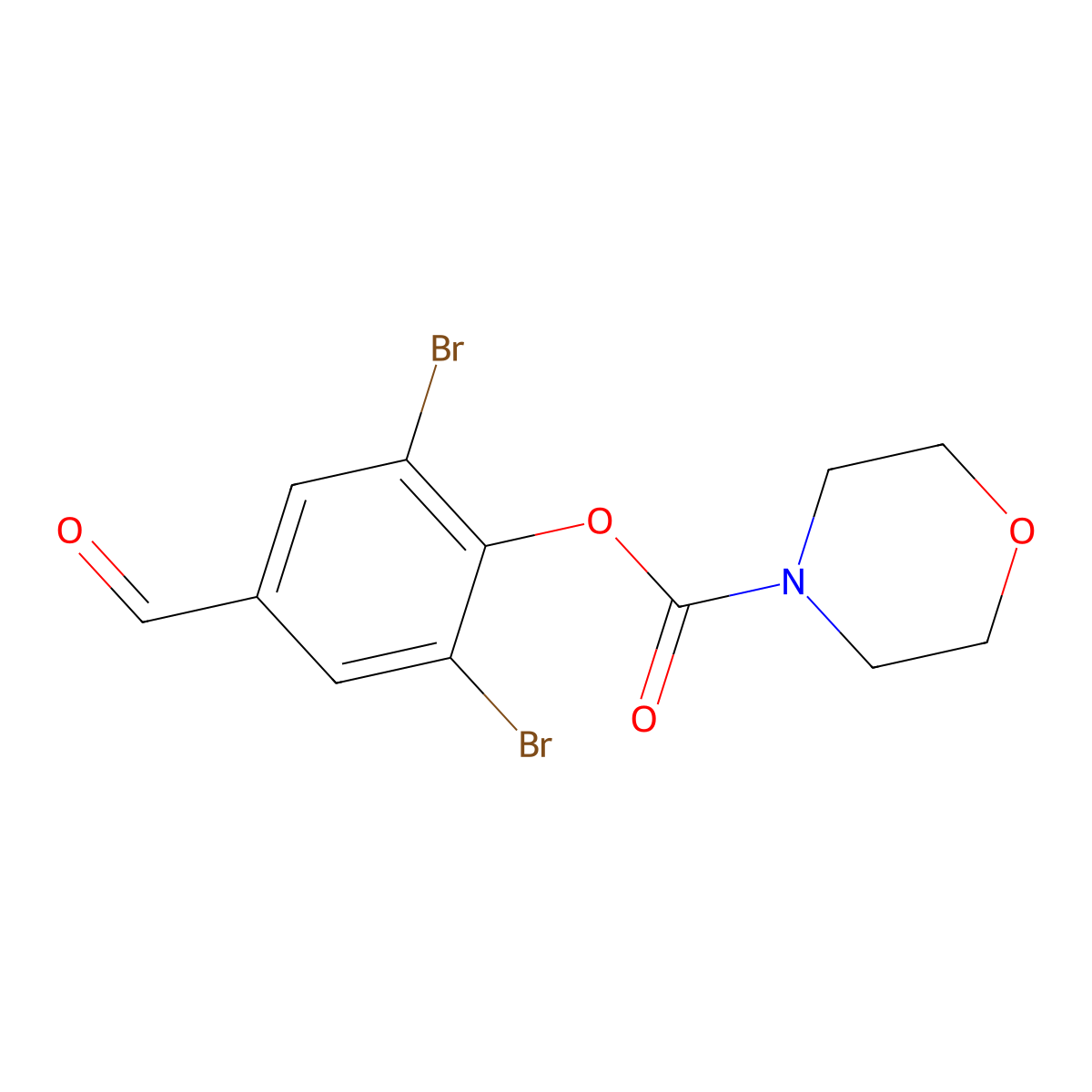 2,6-Dibromo-4-formylphenyl morpholine-4-carboxylate molecular structure, CAS 384859-95-4
