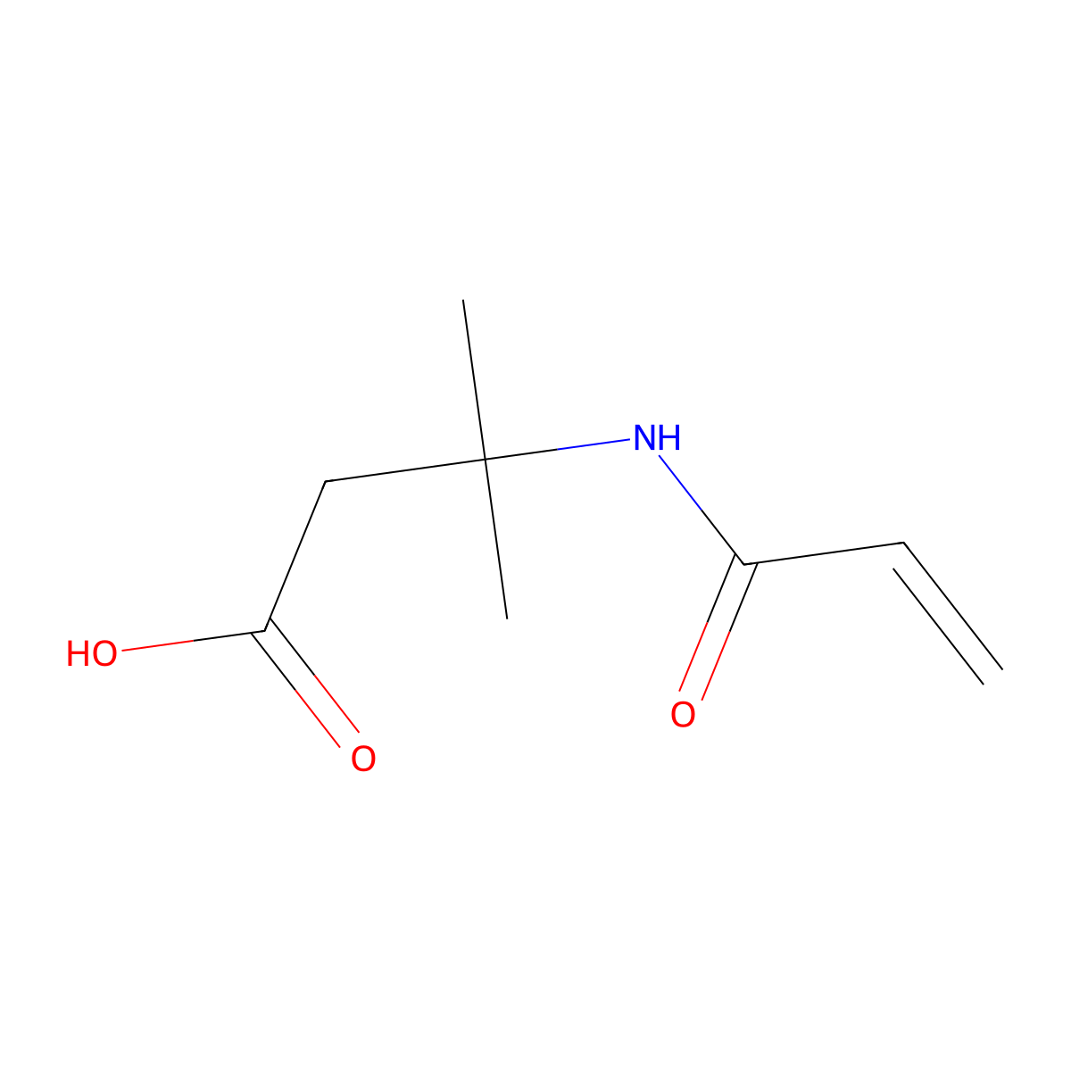 3-Acrylamido-3-methylbutyric acid molecular structure, CAS 38486-53-2
