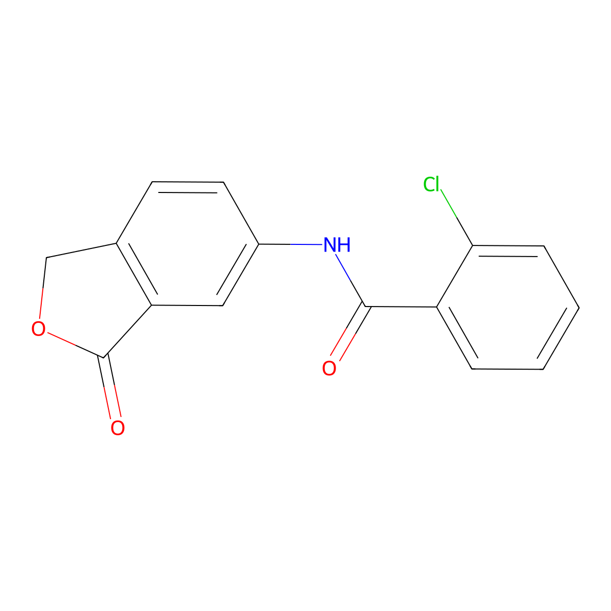 2-Chloro-N-(1,3-dihydro-3-oxo-5-isobenzofuranyl)benzamide molecular structure, CAS 384860-00-8