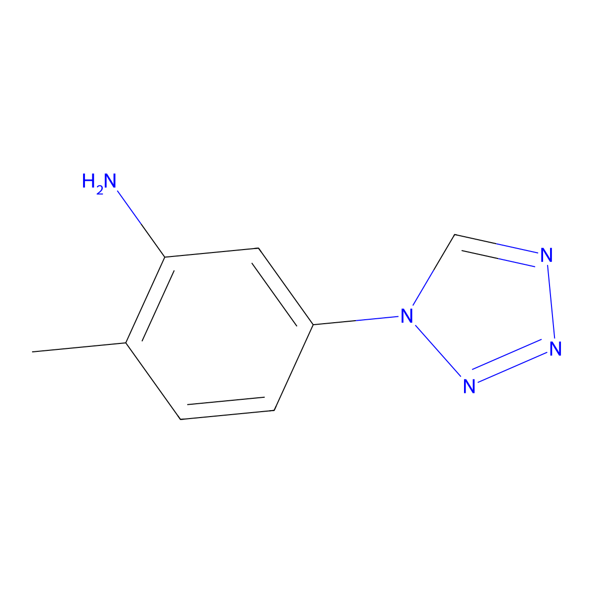 2-methyl-5-(1H-1,2,3,4-tetrazol-1-yl)aniline molecular structure, CAS 384860-18-8