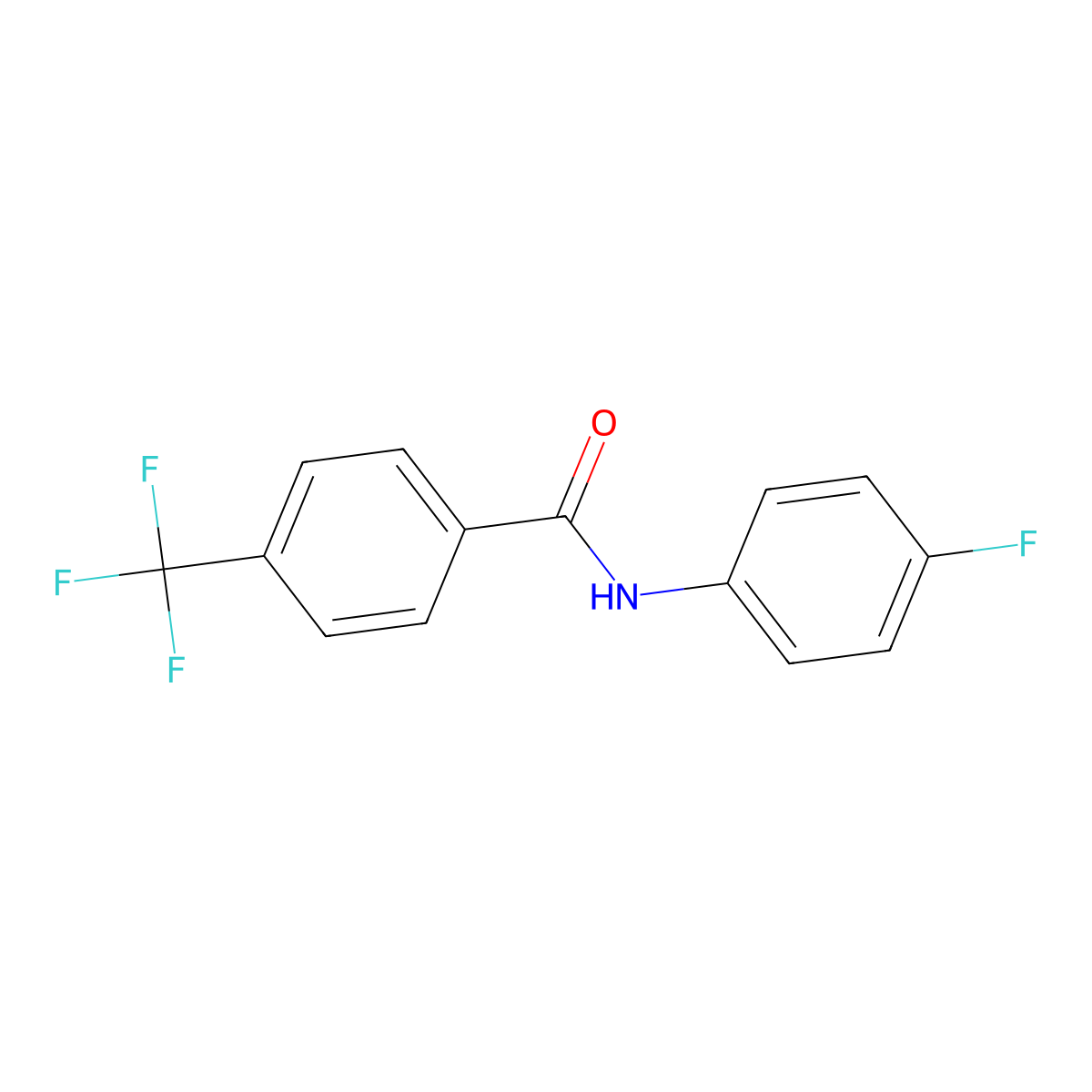 N-(4-Fluorophenyl)-4-(trifluoromethyl)benzamide molecular structure, CAS 384861-15-8