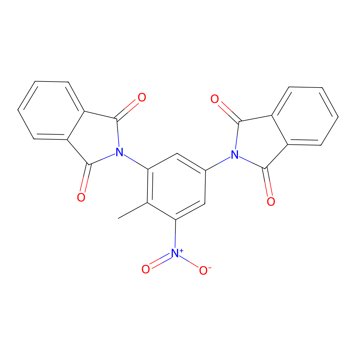 1H-Isoindole-1,3(2H)-dione, 2,2'-(4-methyl-5-nitro-1,3-phenylene)bis- molecular structure, CAS 384861-46-5