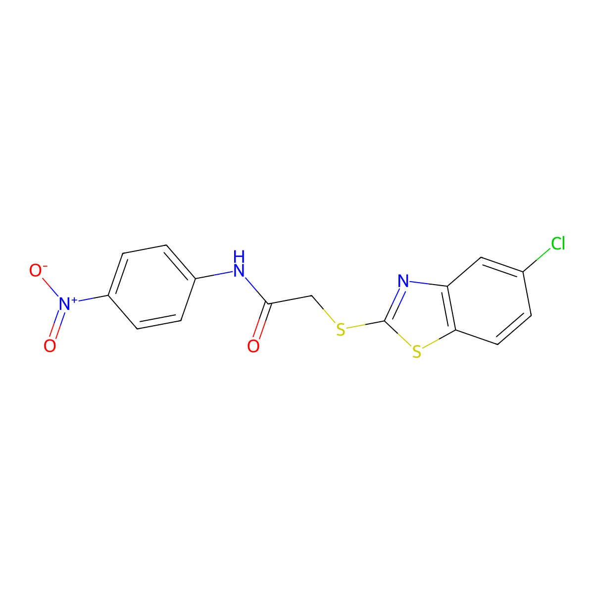 2-[(5-chloro-1,3-benzothiazol-2-yl)sulfanyl]-N-(4-nitrophenyl)acetamide molecular structure, CAS 384861-64-7