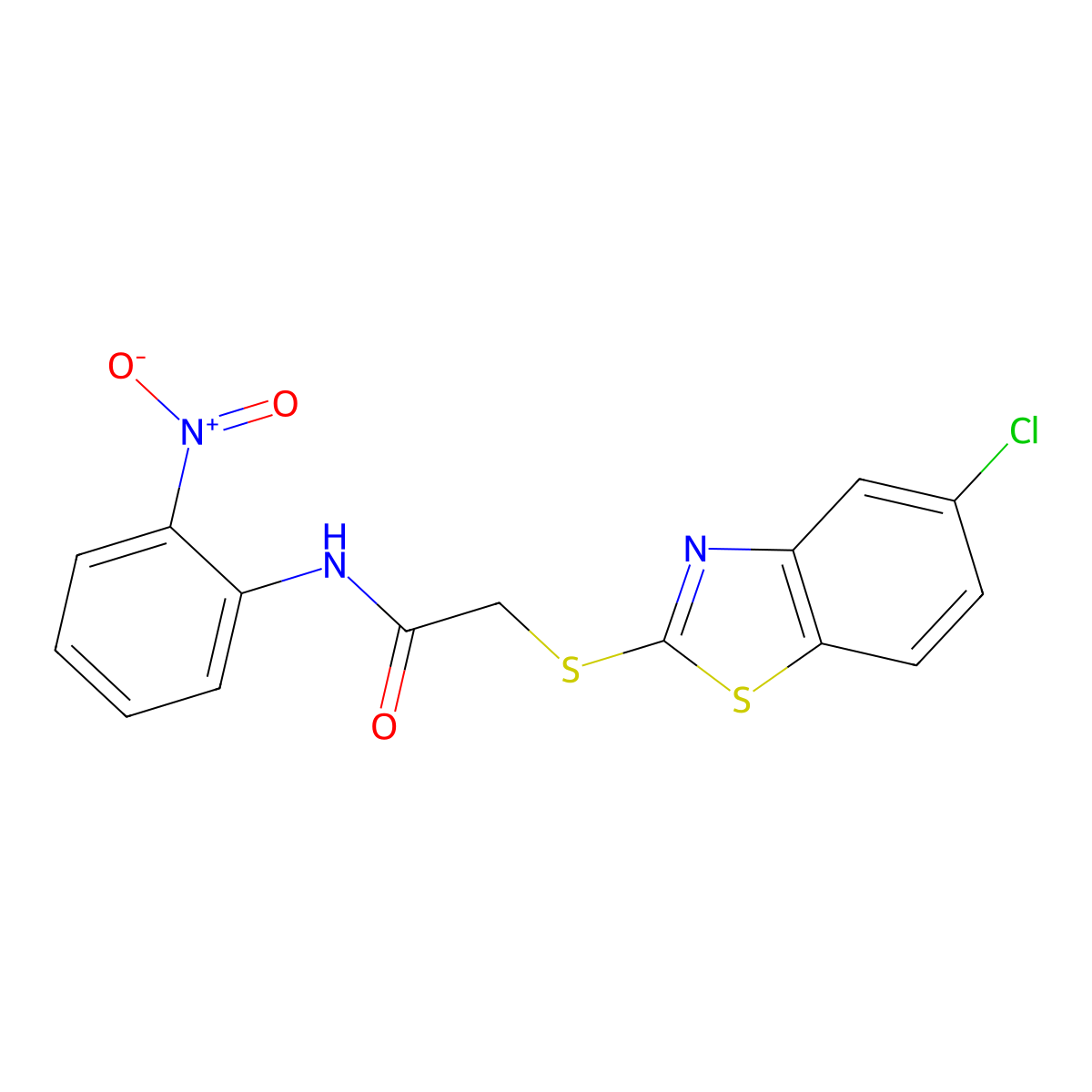 2-[(5-chloro-1,3-benzothiazol-2-yl)sulfanyl]-N-(2-nitrophenyl)acetamide molecular structure, CAS 384861-66-9