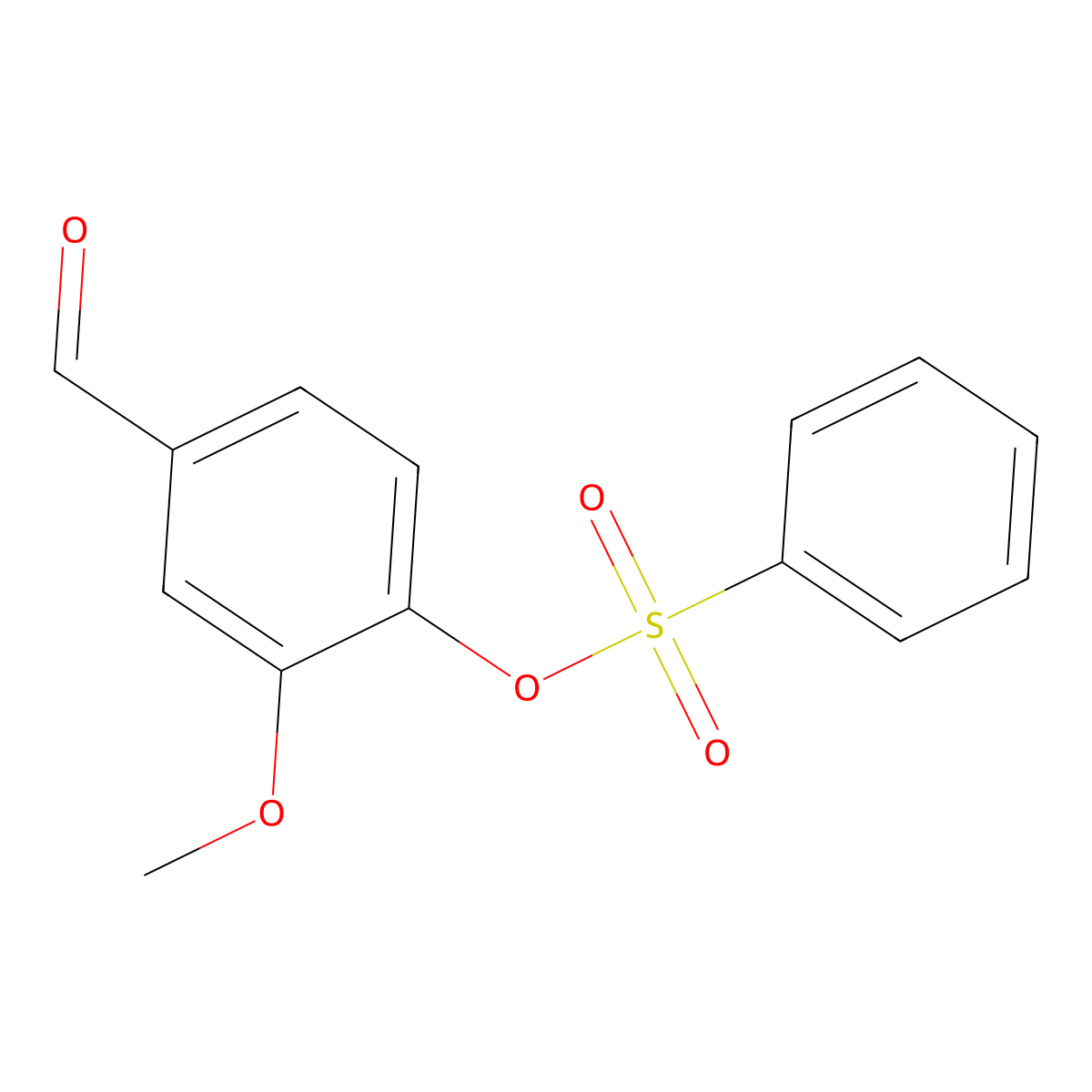 4-Formyl-2-methoxyphenyl benzenesulfonate molecular structure, CAS 384861-82-9