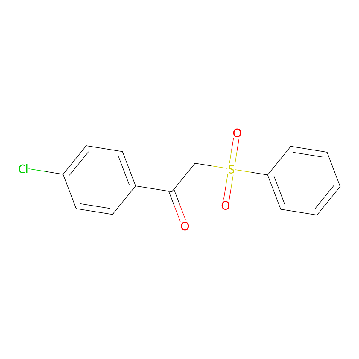 1-(4-Chlorophenyl)-2-(phenylsulfonyl)ethanone molecular structure, CAS 38488-19-6