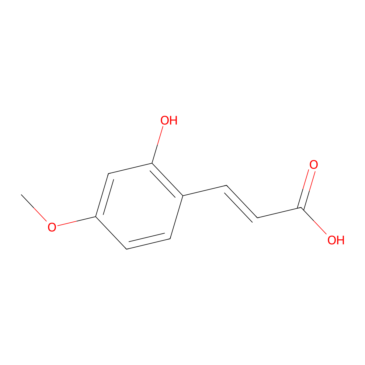 3-(2-Hydroxy-4-methoxy-phenyl)-acrylic acid molecular structure, CAS 38489-77-9
