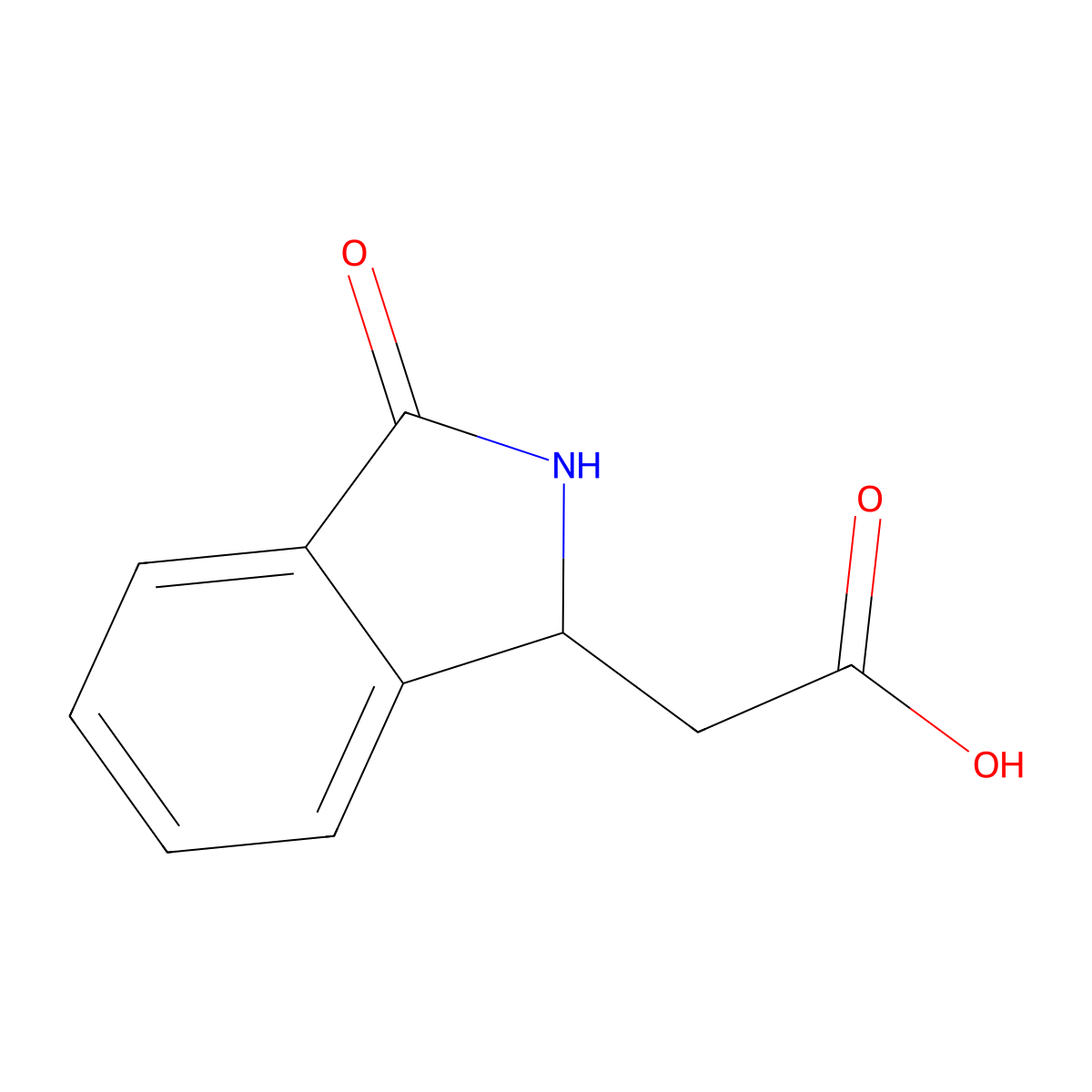 2-(3-oxo-2,3-dihydro-1H-isoindol-1-yl)acetic acid molecular structure, CAS 3849-22-7