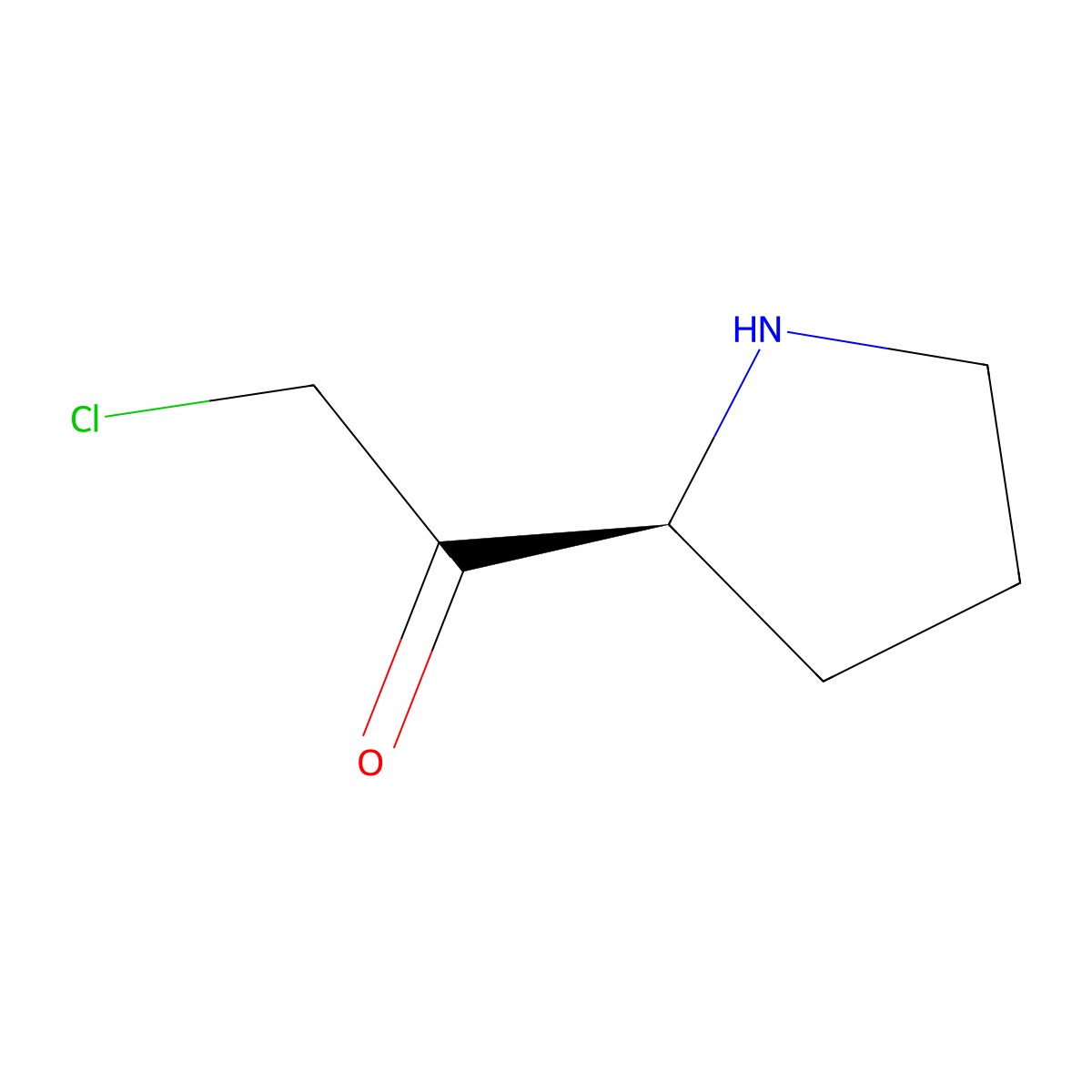 Proline chloromethyl ketone molecular structure, CAS 38491-75-7