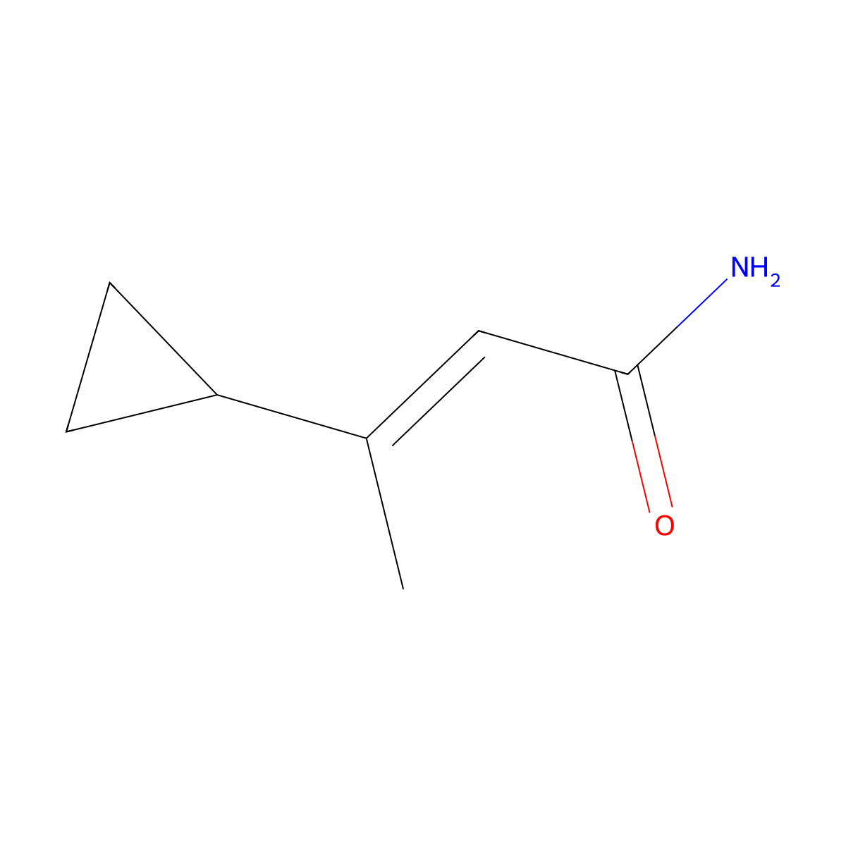 (2E)-3-cyclopropylbut-2-enamide molecular structure, CAS 38492-11-4