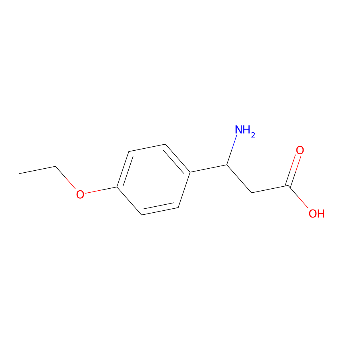 3-Amino-3-(4-ethoxyphenyl)propanoic acid molecular structure, CAS 38499-22-8