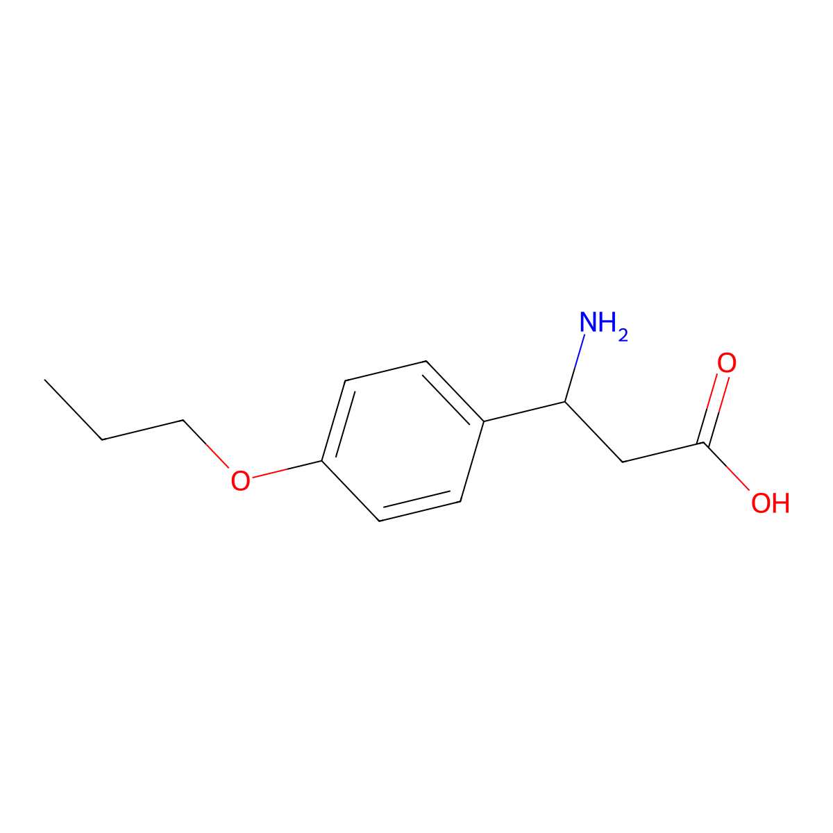 3-Amino-3-(4-propoxyphenyl)propanoic acid molecular structure, CAS 38499-24-0