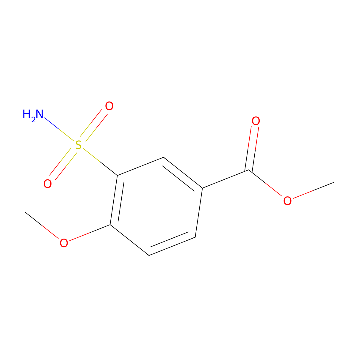 Methyl 4-methoxy-3-sulfamoylbenzoate molecular structure, CAS 38499-95-5