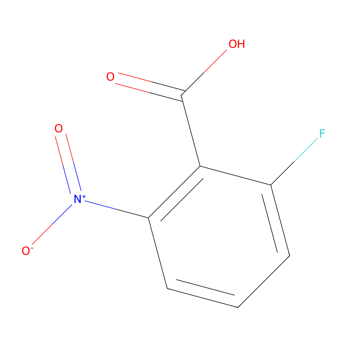 2-Fluoro-6-nitrobenzoic acid molecular structure, CAS 385-02-4