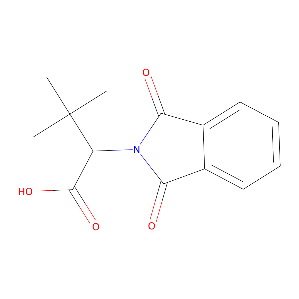 alpha-(1,1-Dimethylethyl)-1,3-dihydro-1,3-dioxo-2H-isoindole-2-acetic acid molecular structure, CAS 3850-33-7