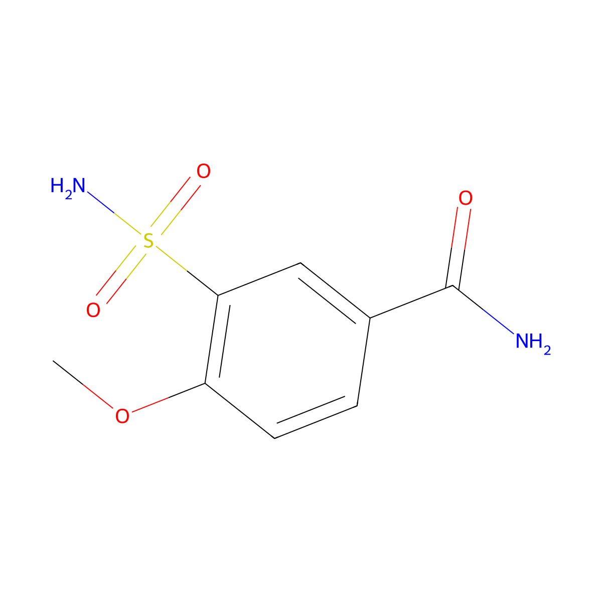 4-Methoxy-3-sulfamoylbenzamide molecular structure, CAS 38500-12-8