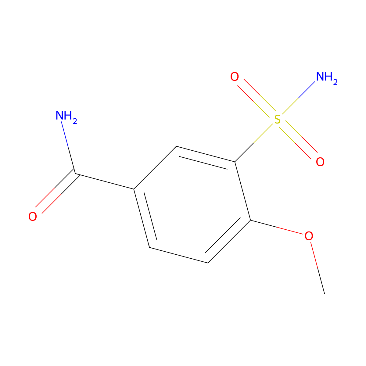 4-Methoxy-3-sulfamoylbenzamide molecular structure, CAS 38500-12-8